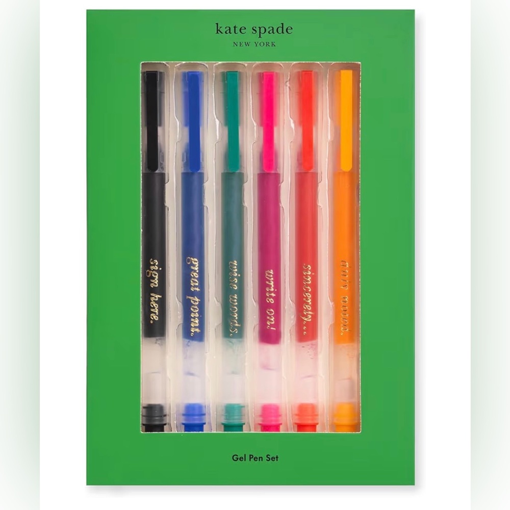 Kate Spade New York 6PCK Colored Gel Plastic Pens, Colorblock